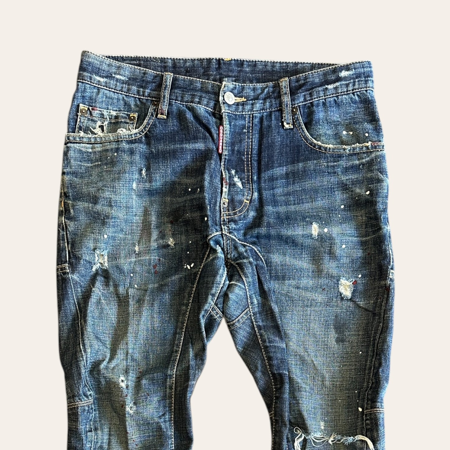 00s Dsquared Paint Splatter Denim Jeans Size 32