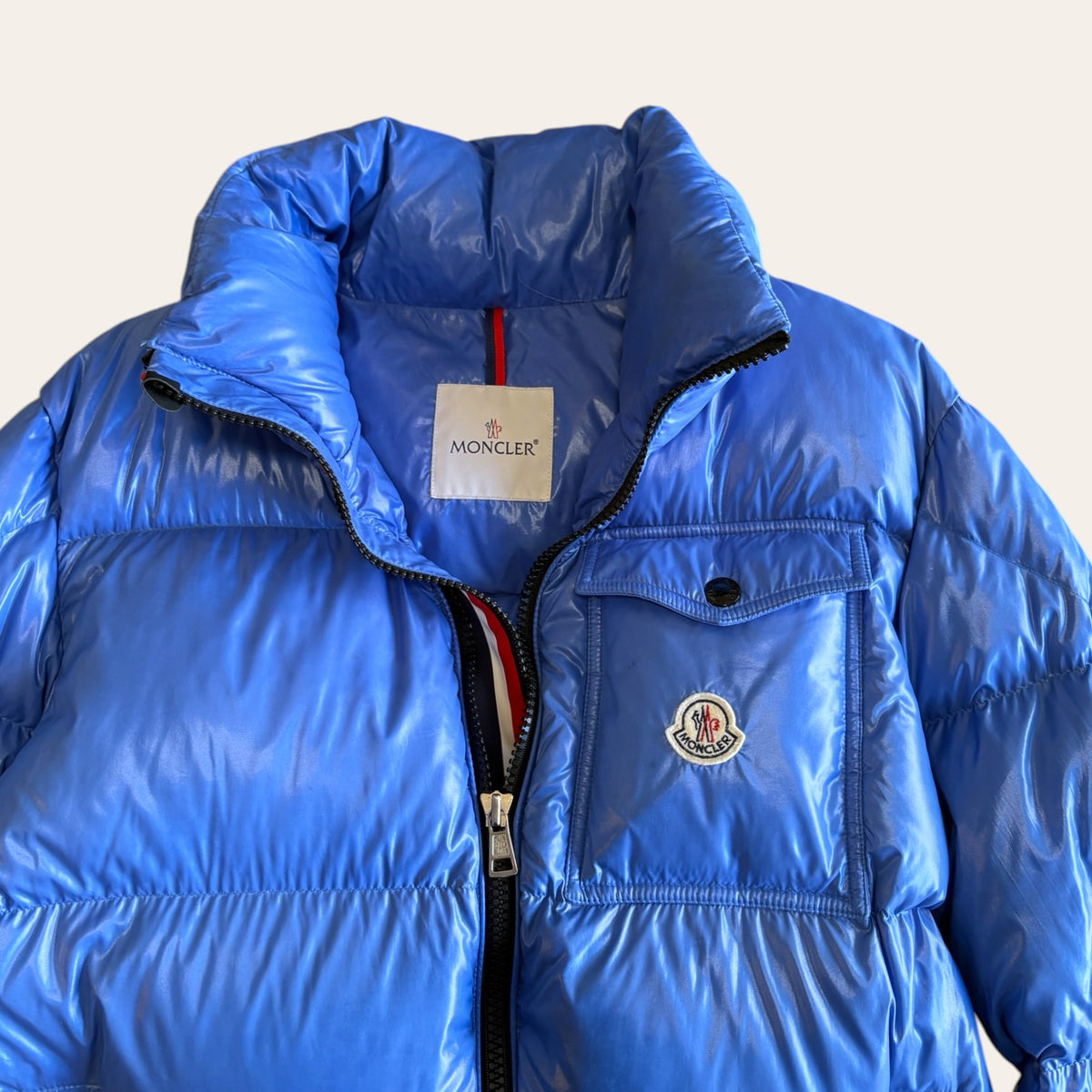 Moncler Puffer Jacket Blue Size 5