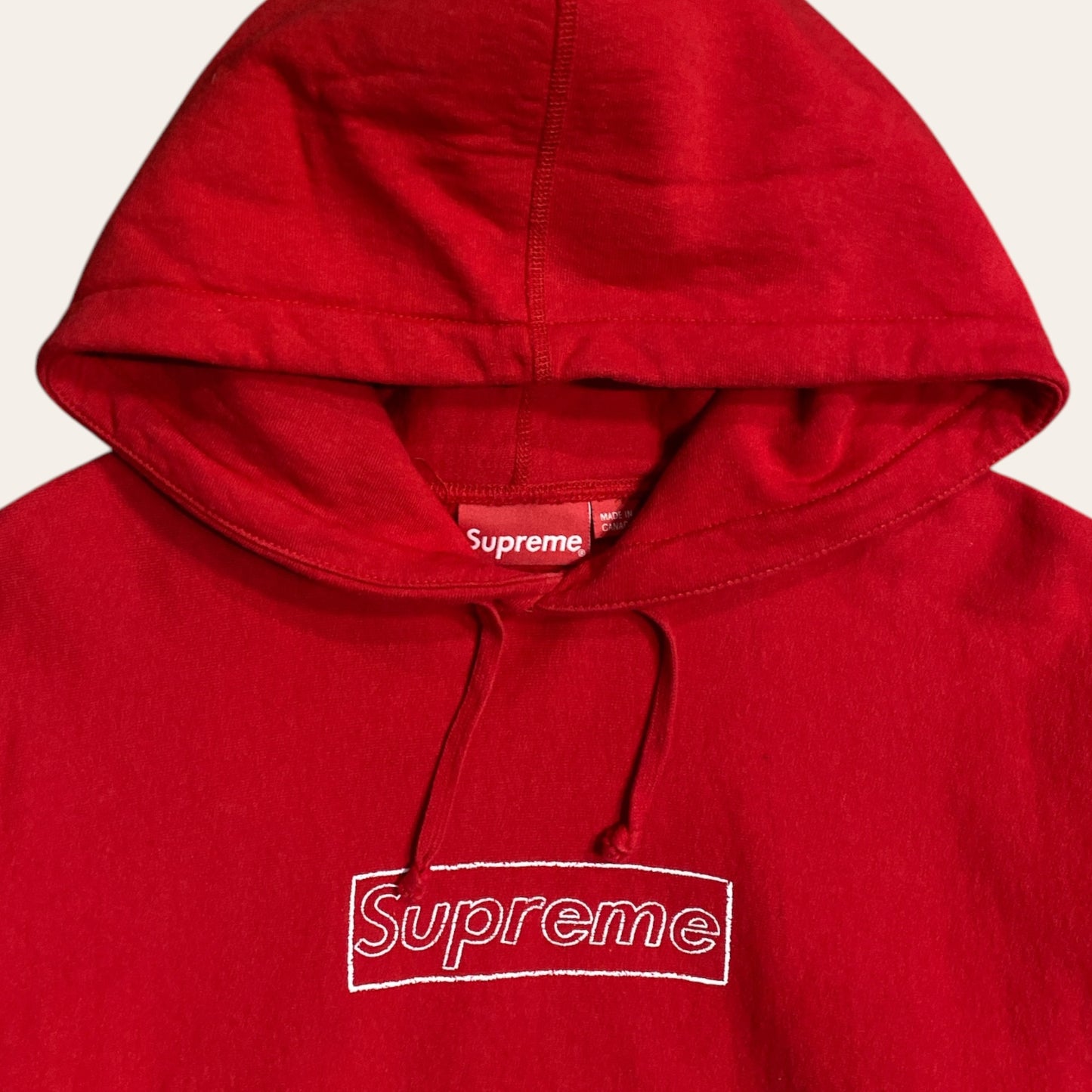 Supreme x Kaws Box Logo Hoodie Red Size M