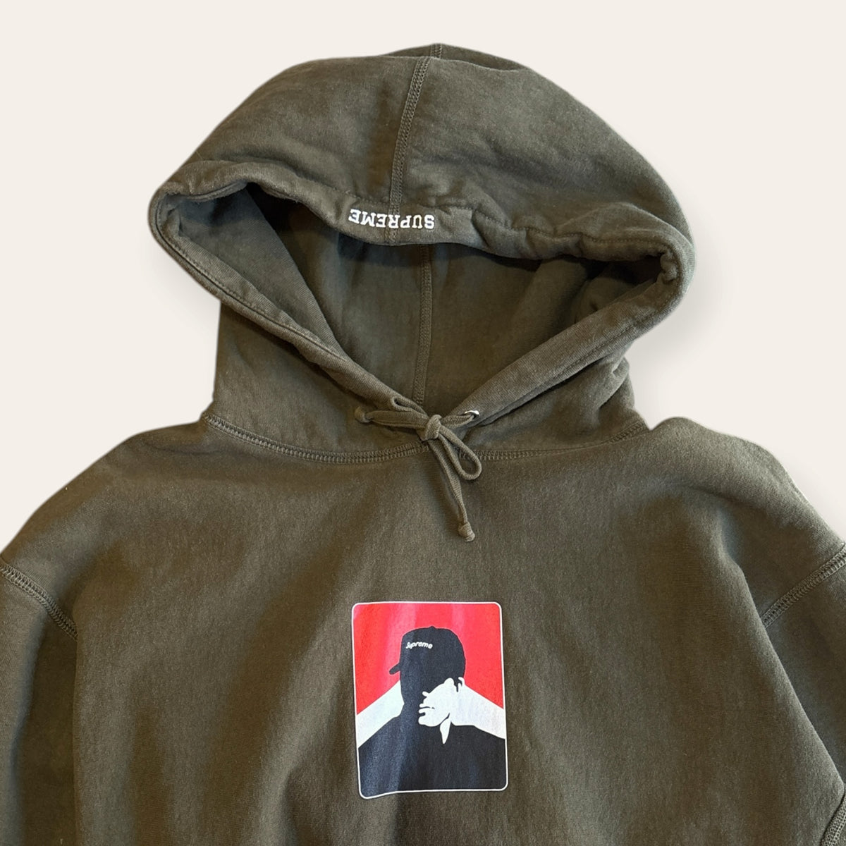 FW20 Supreme Portrait Hoodie Dark Olive Size L