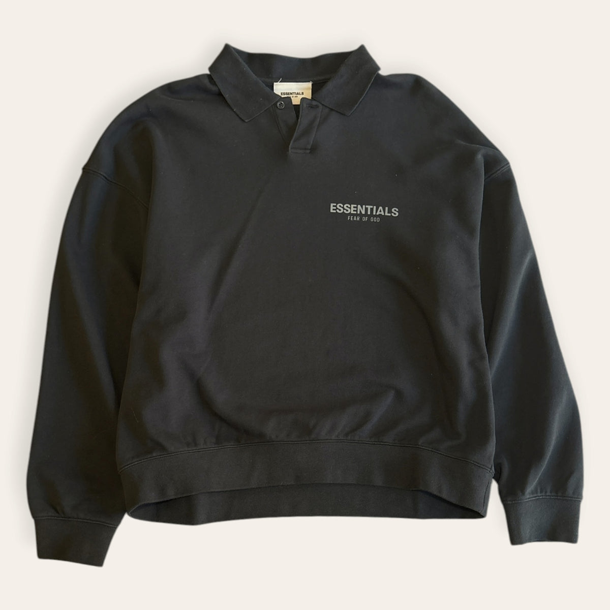 Essentials Quarter Button up Sweater Black Size M