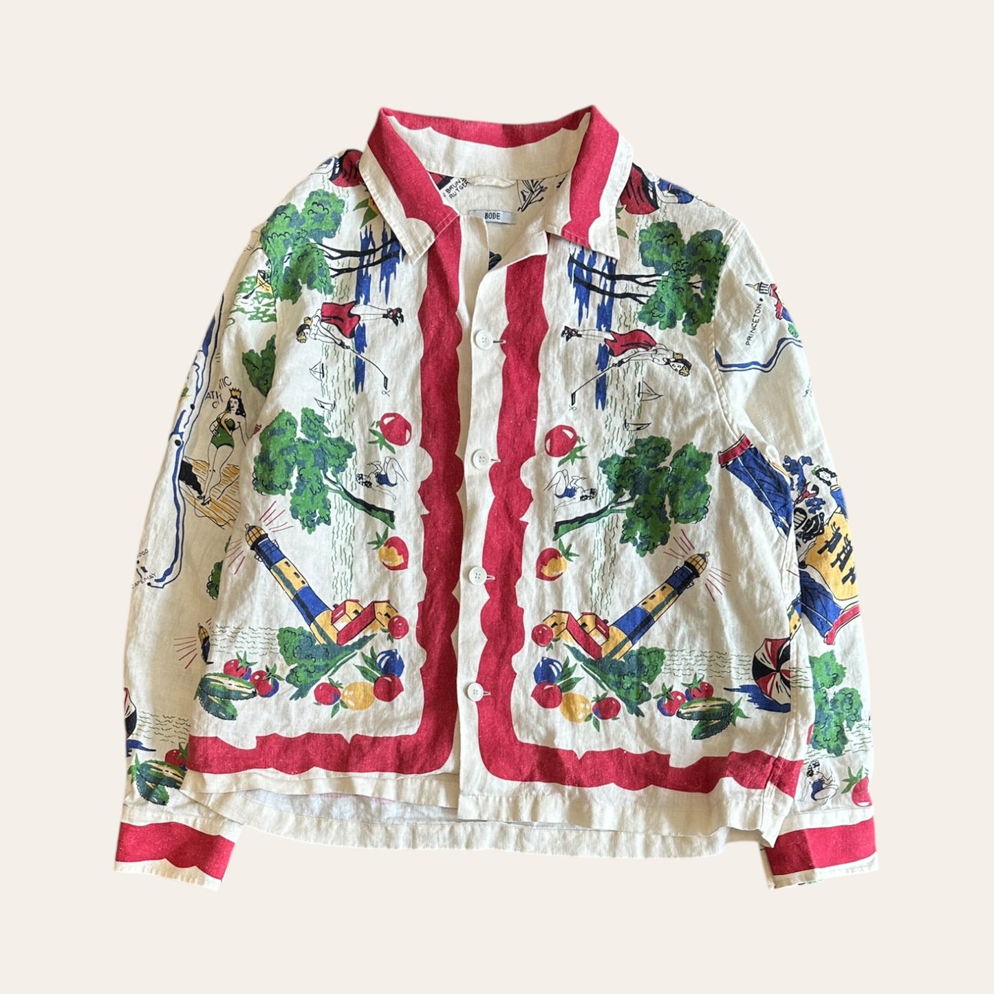 Bode Garden State Linen Shirt Size L