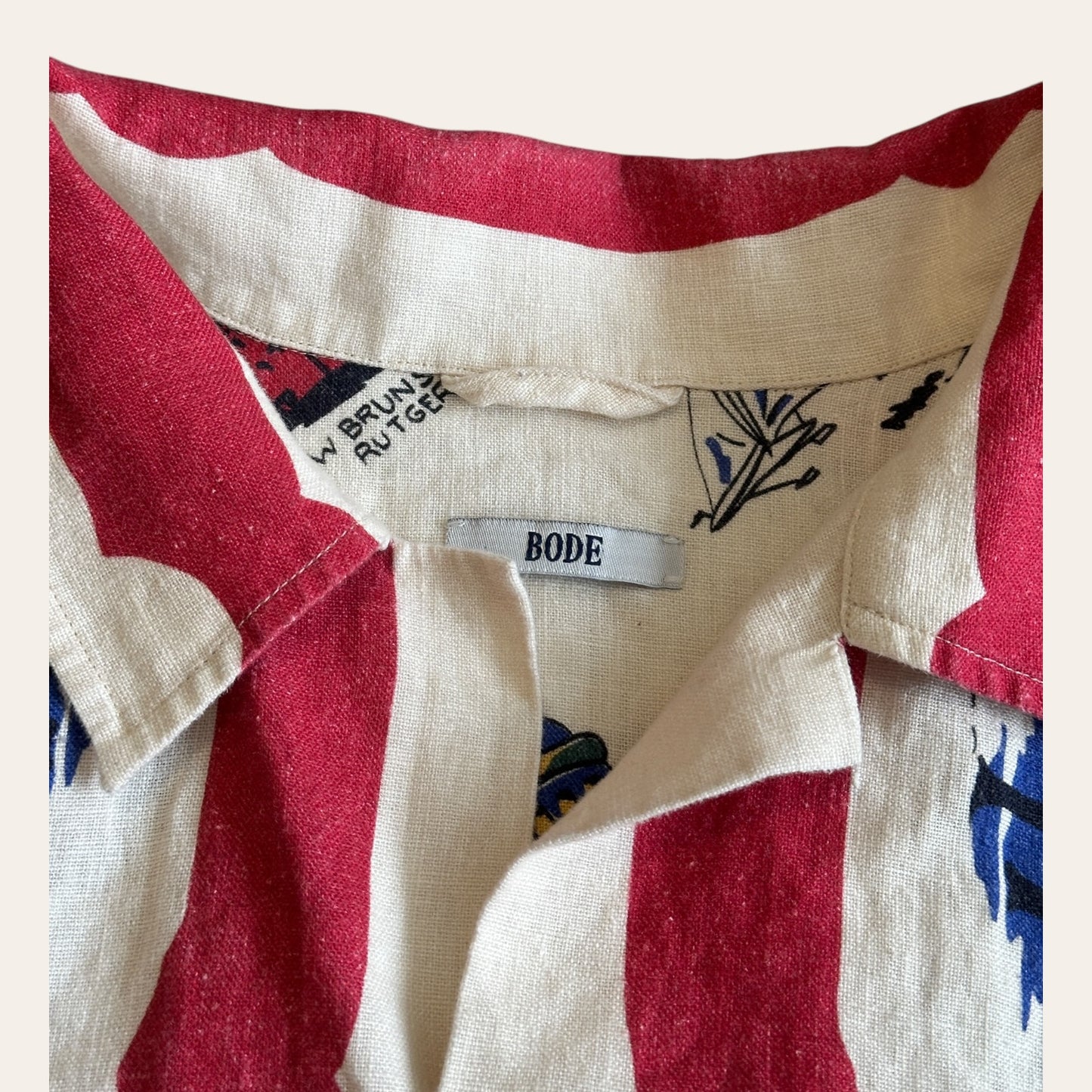 Bode Garden State Linen Shirt Size L