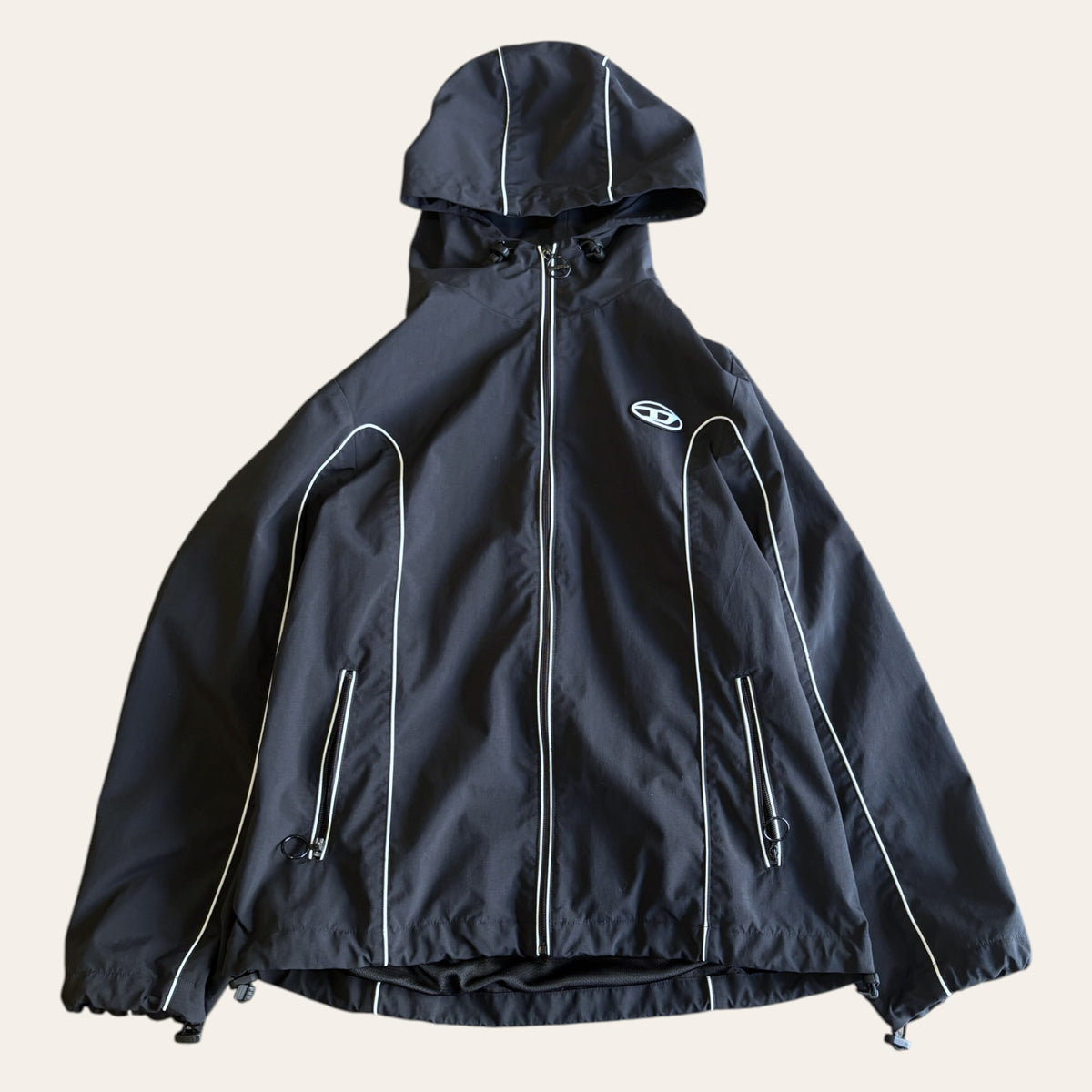 Diesel Windbreaker Jacket Black Size M