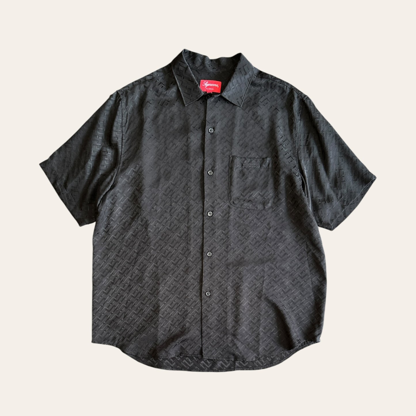 Supreme Tonal Monogram Silk Shirt Size M