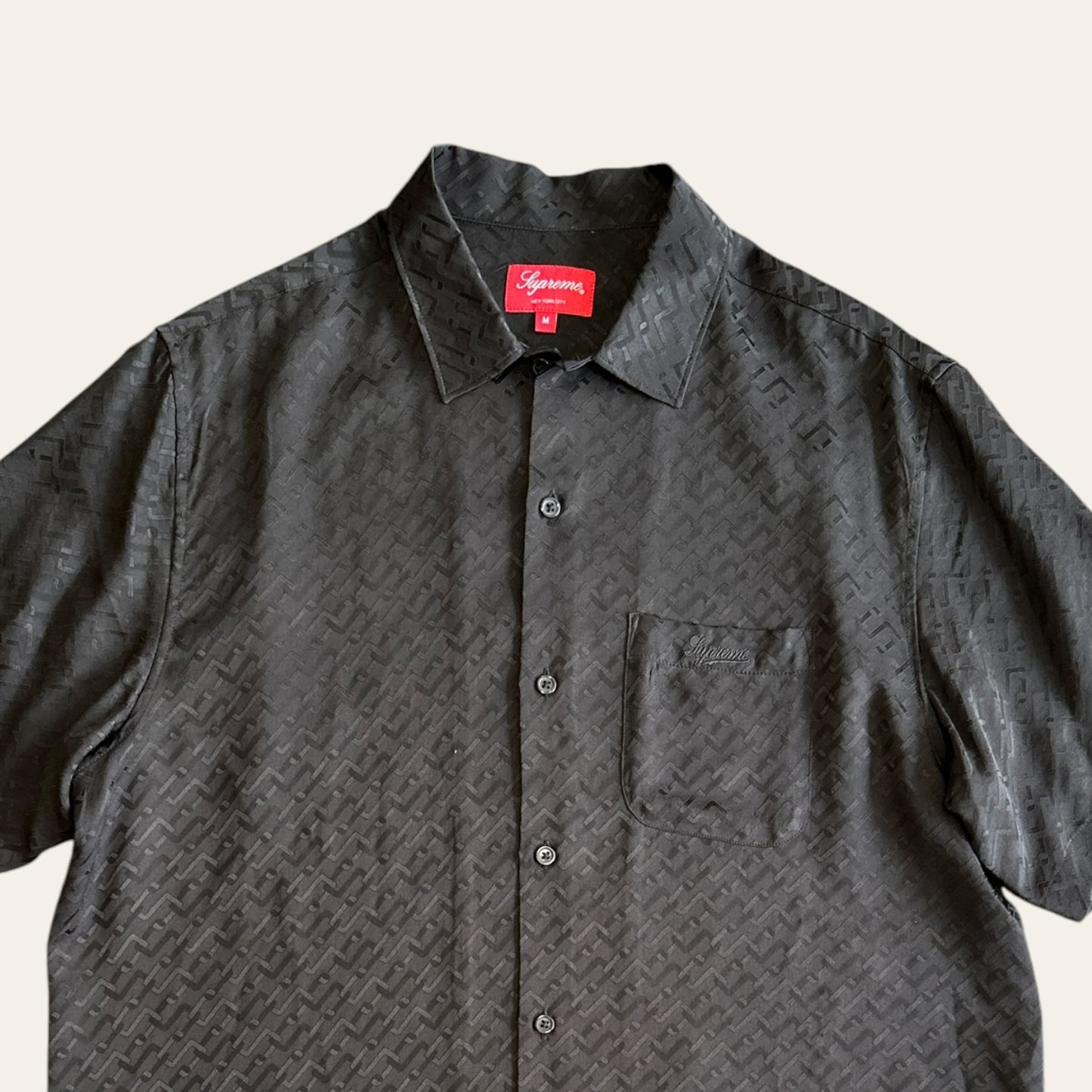 Supreme Tonal Monogram Silk Shirt Size M