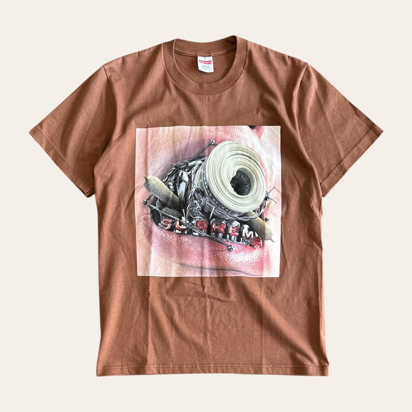 Supreme Braces Tee Brown Size S