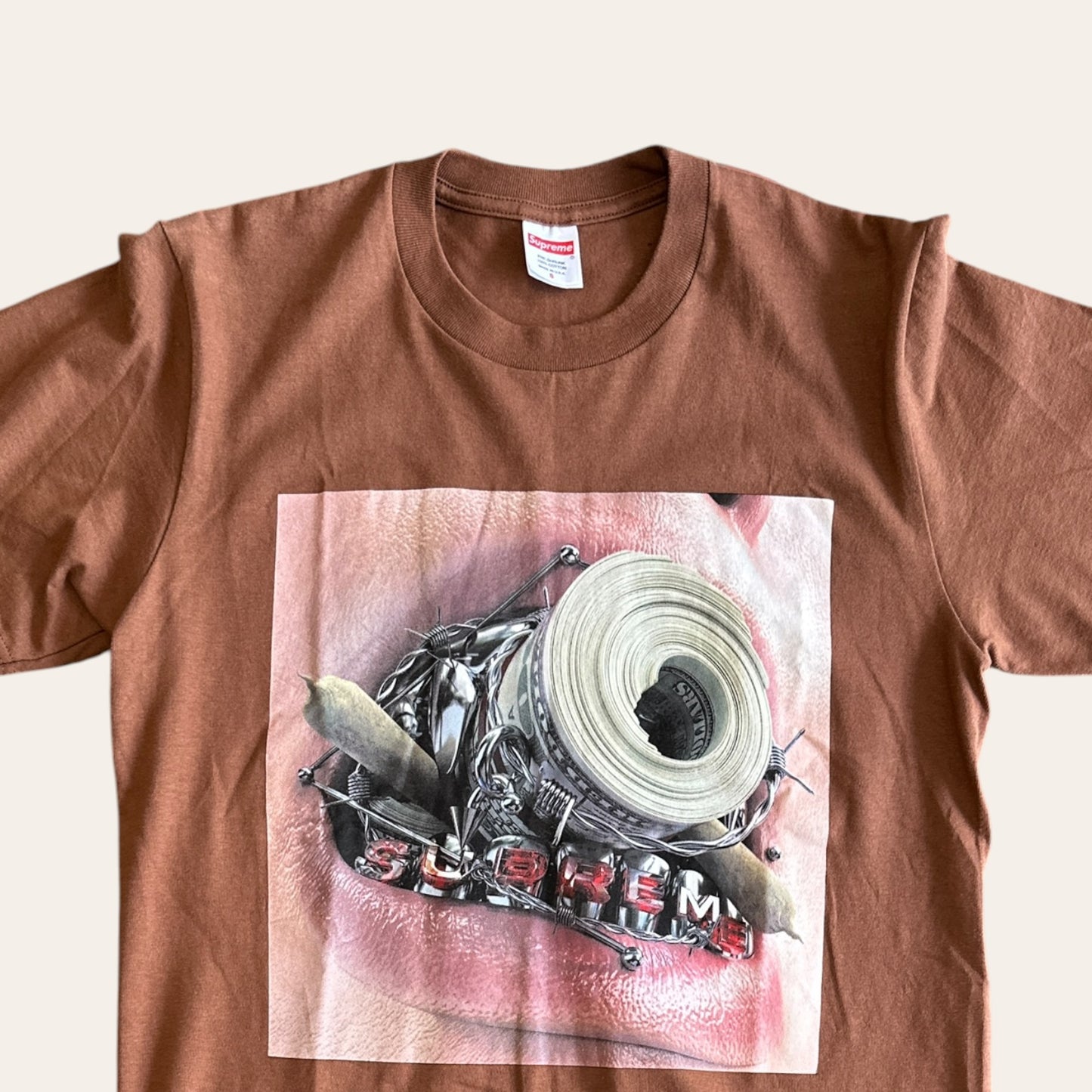Supreme Braces Tee Brown Size S