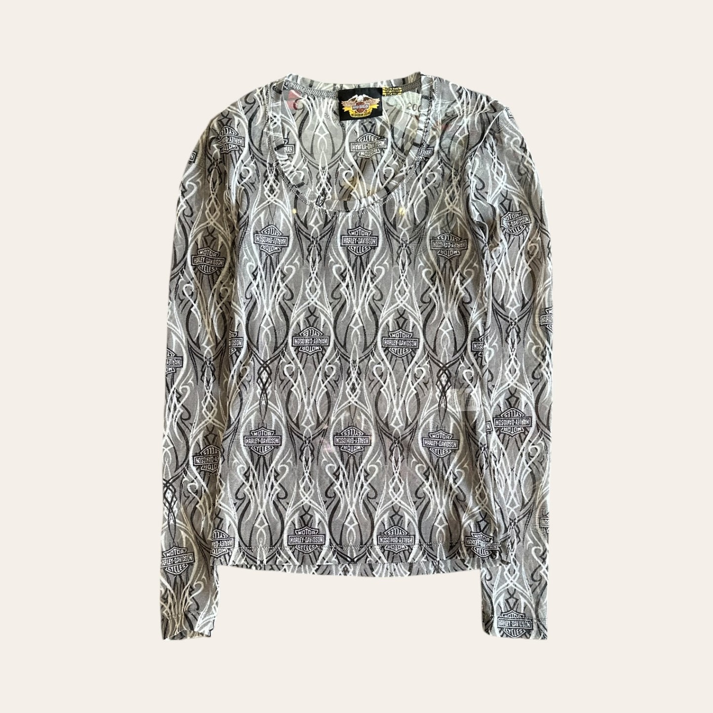 Vintage Harley Davidson Mesh Long Sleeve Size Womens XS