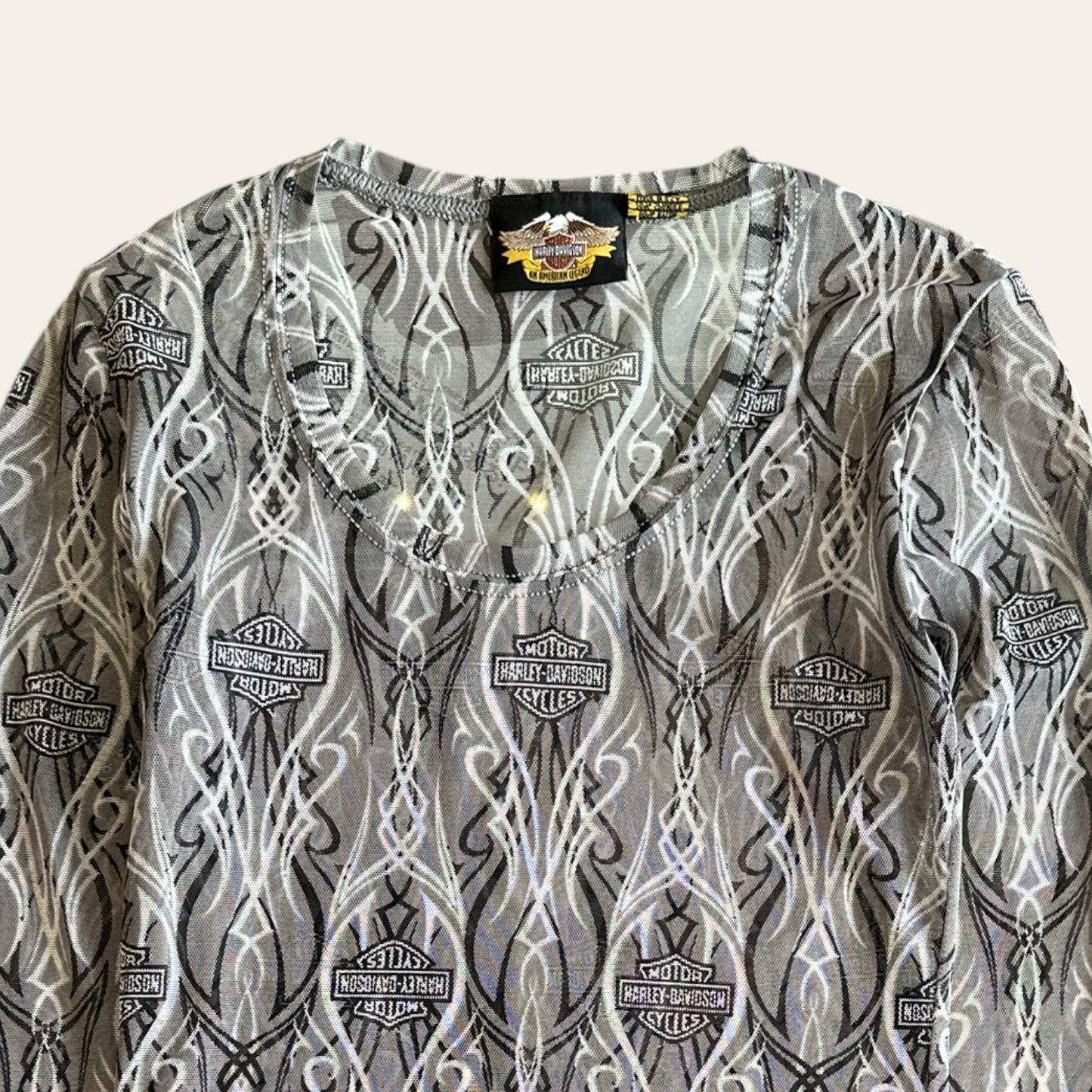 Vintage Harley Davidson Mesh Long Sleeve Size Womens XS