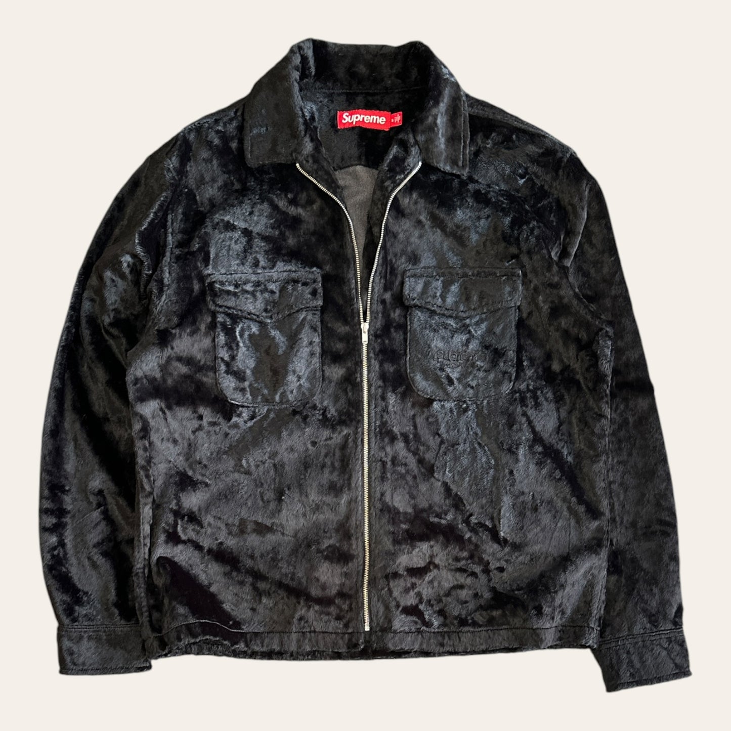 Supreme Faux Fur Zip Up Shirt Size S