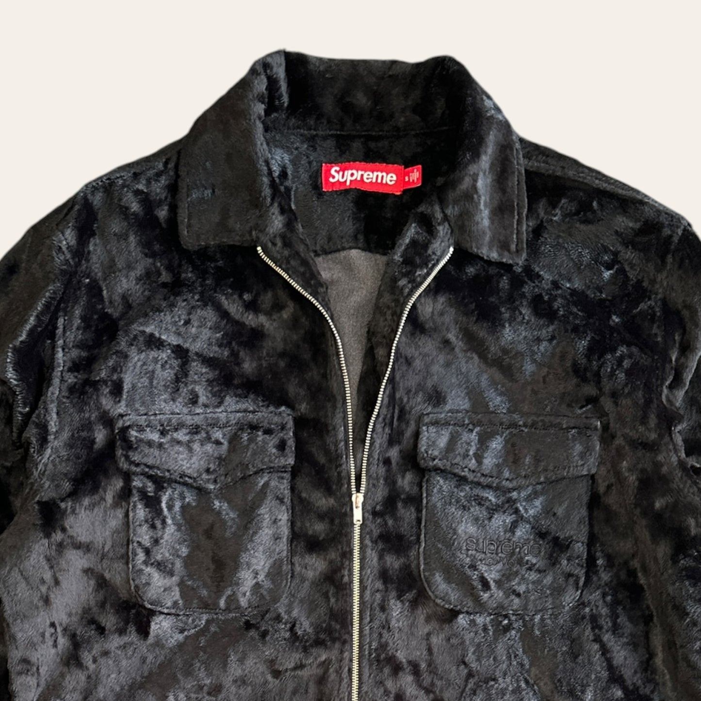 Supreme Faux Fur Zip Up Shirt Size S