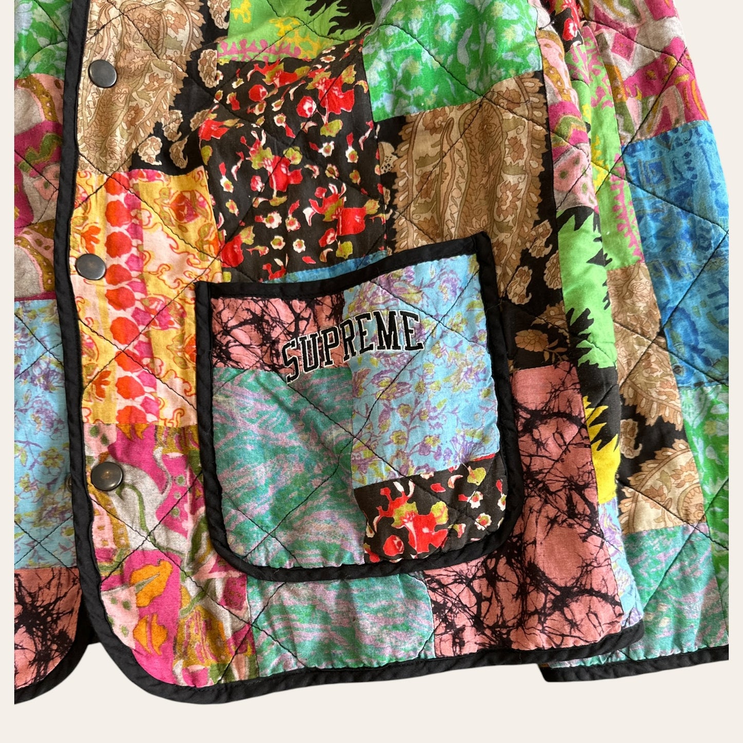 Supreme Reversible Patchwork Quilted Jacket Size M