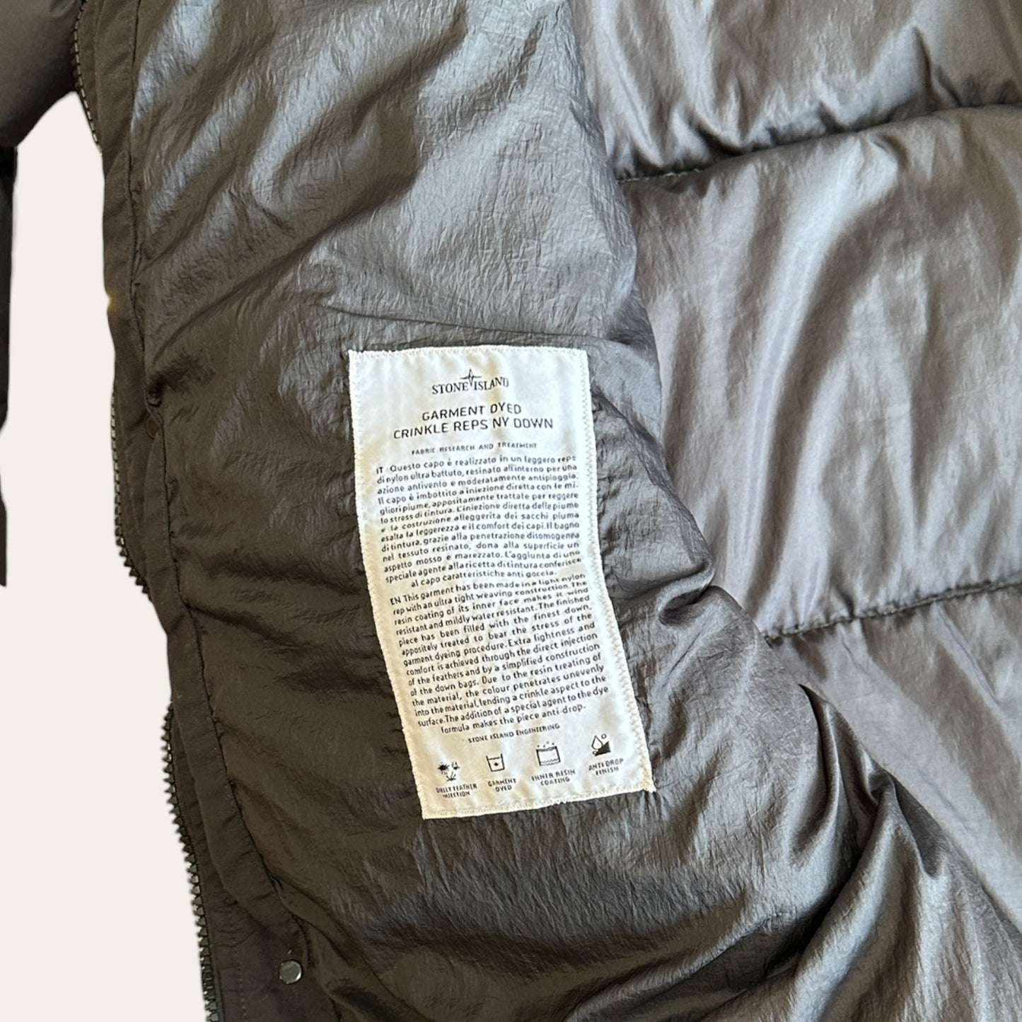 Stone Island Crinkle Reps Down Jacket Size XXL