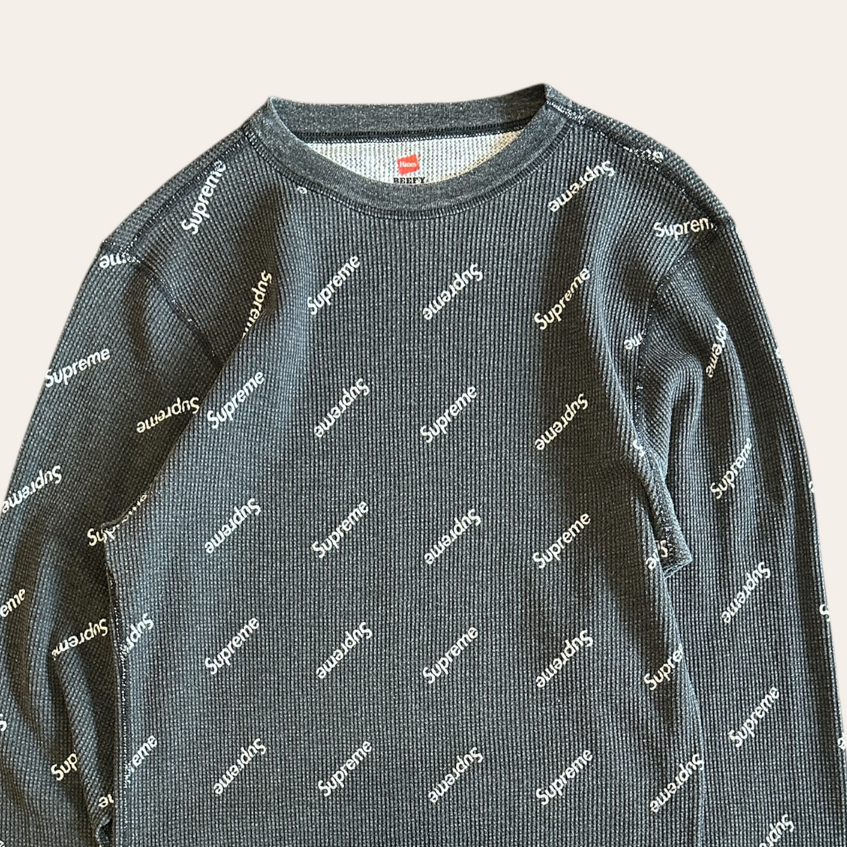Supreme Hanes Waffle Long Sleeve Size M