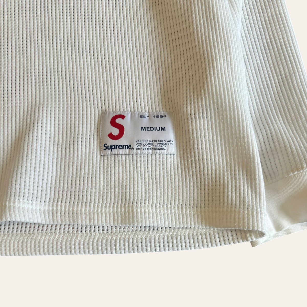 Supreme Thermal Long Sleeve White Size M
