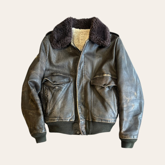 Vintage Leather Flight Jacket Size S