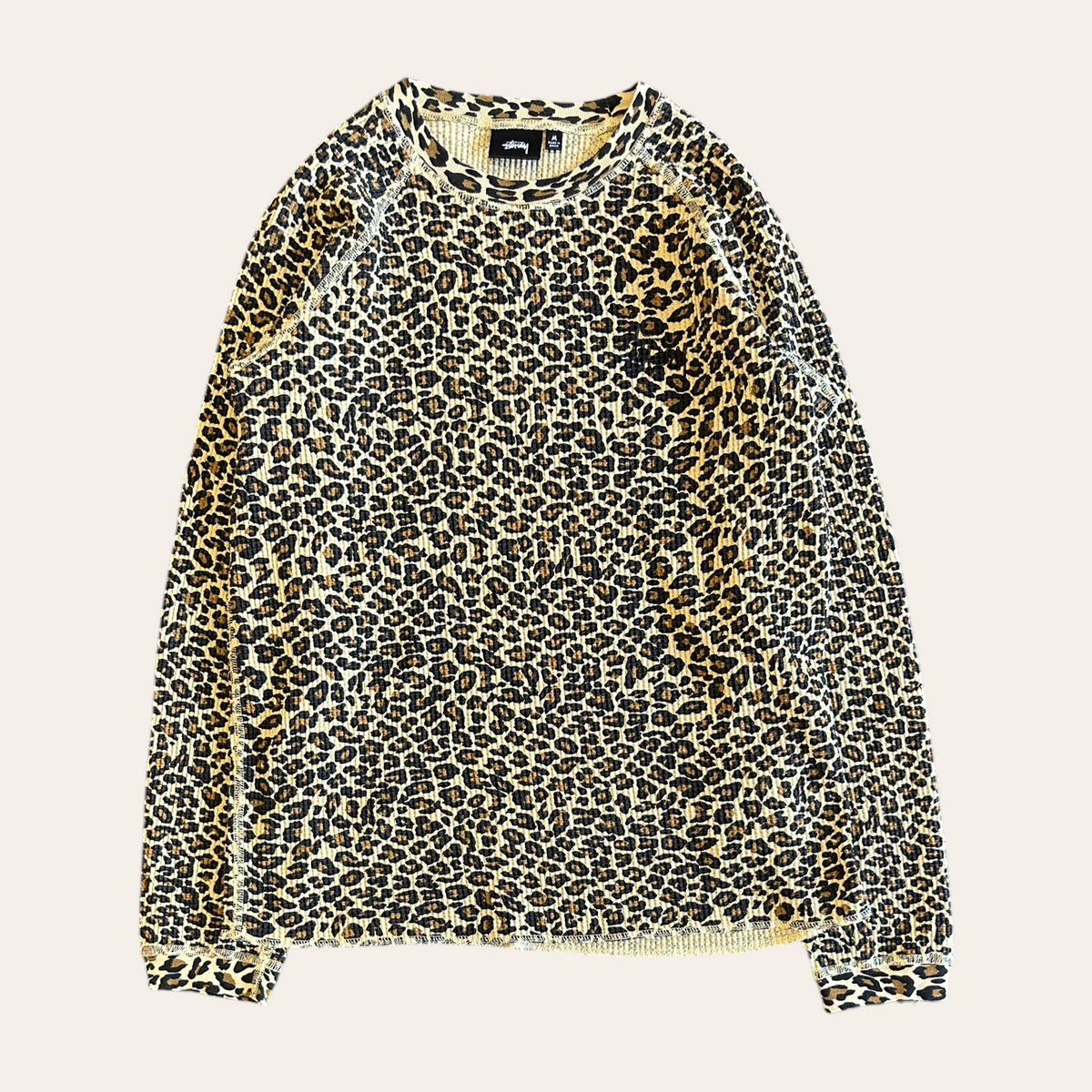 Stussy Cheetah Thermal Long Sleeve Size M
