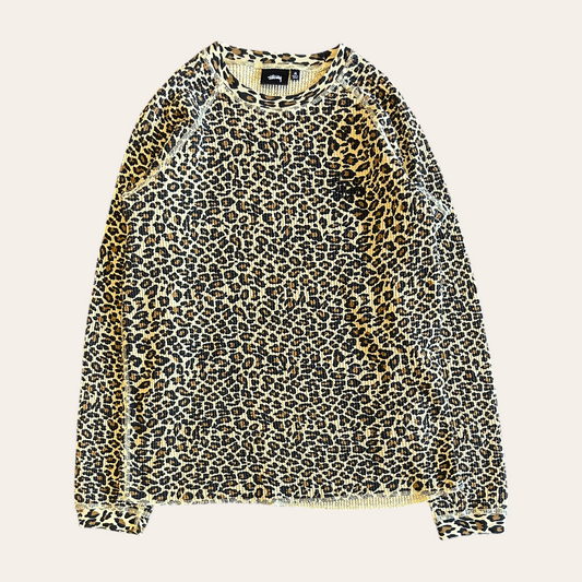 Stussy Cheetah Thermal Long Sleeve Size M