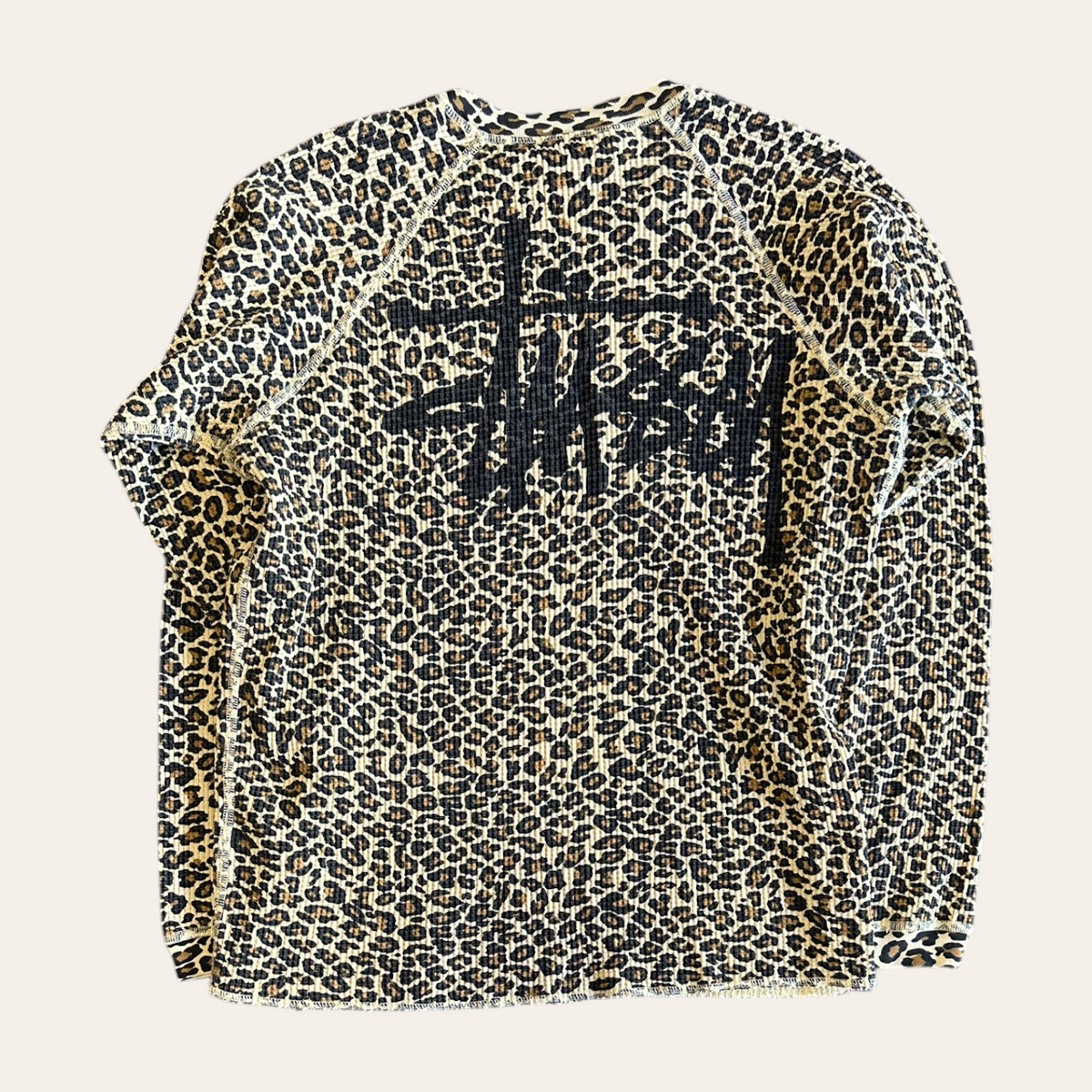 Stussy Cheetah Thermal Long Sleeve Size M