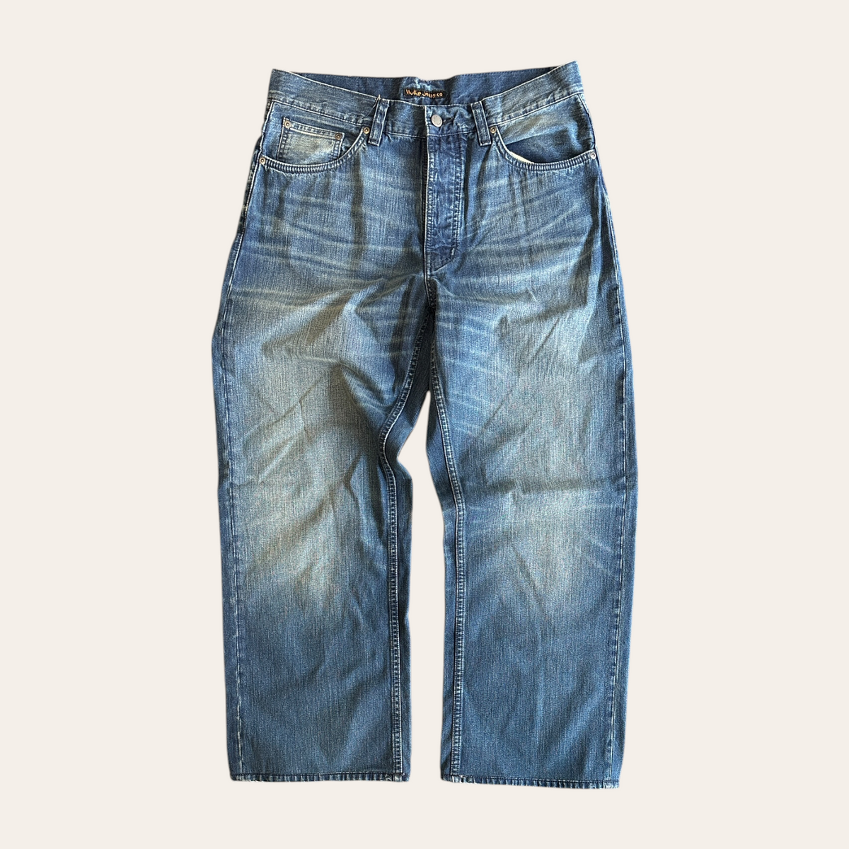 Nudie Loud Larry Blue Painter Jeans Size 32