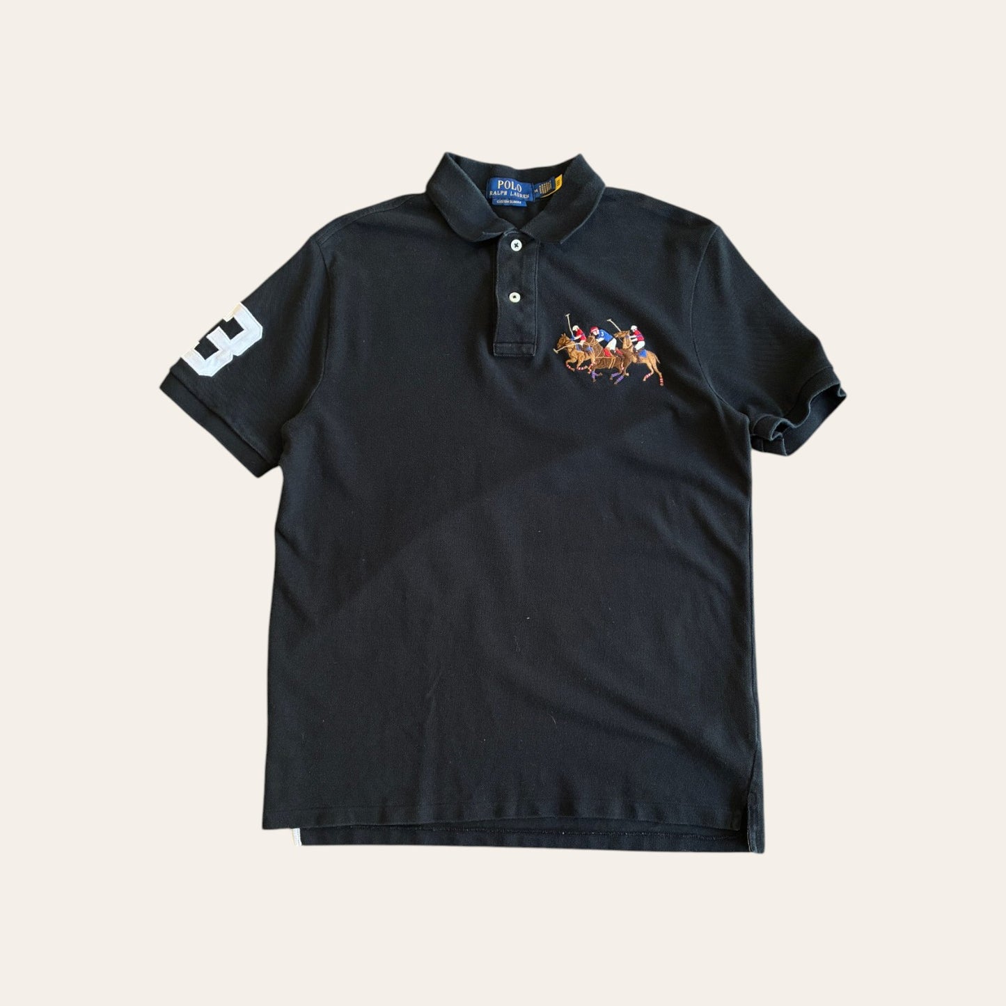 Polo RL 3 Horse Tee Black Size M