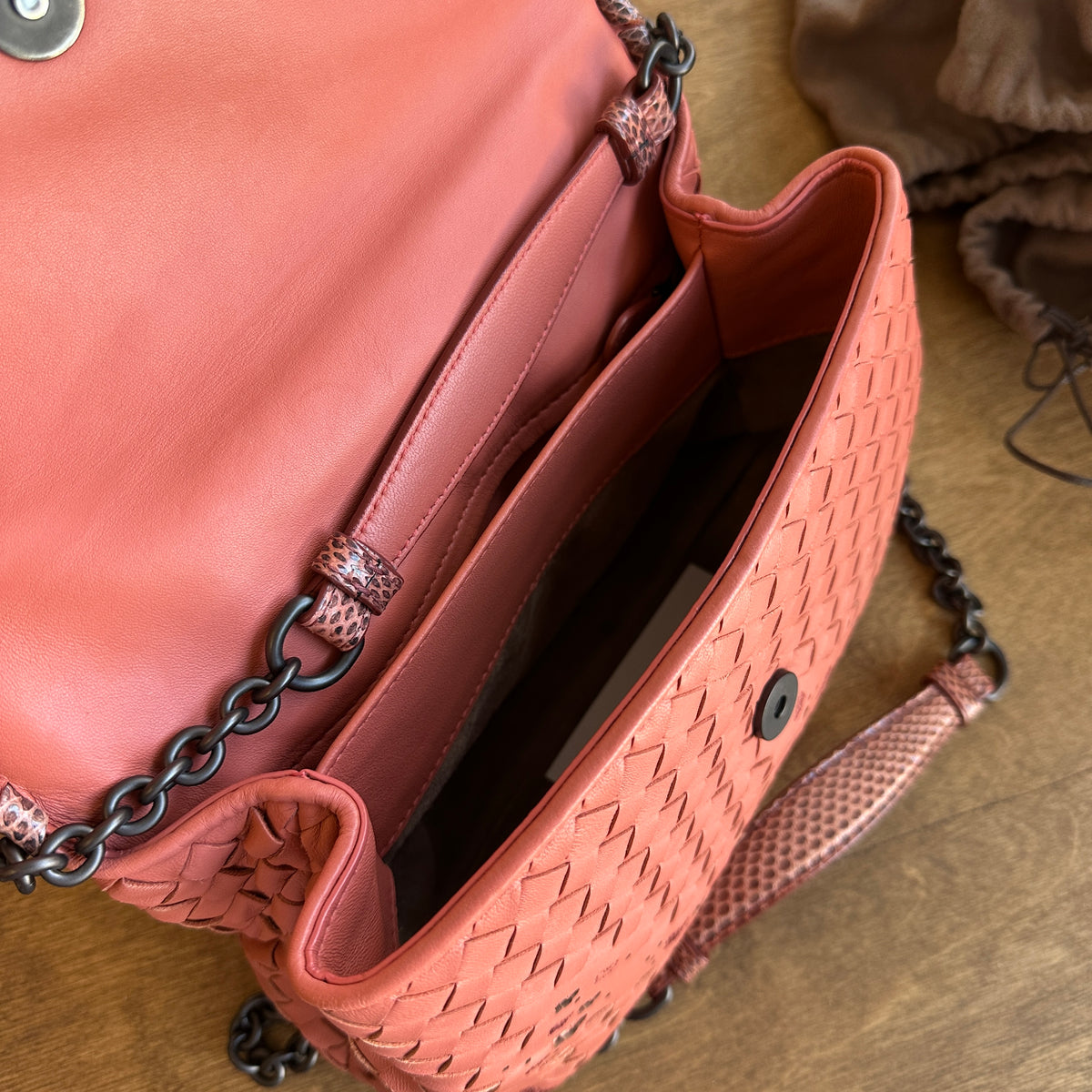 Bottega Veneta Intrecciato Butterfly Olimpia Flap Bag