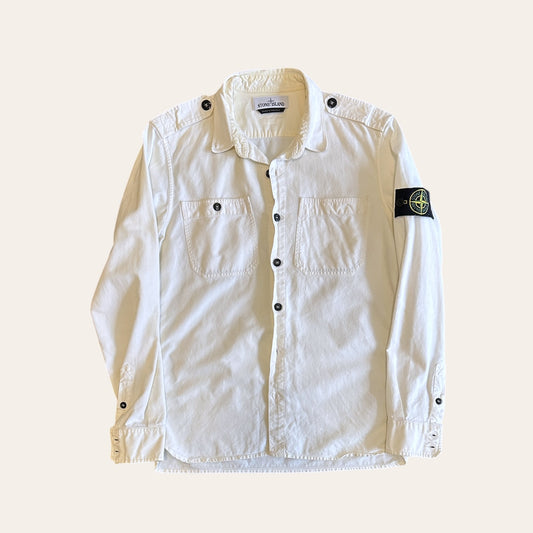 Stone Island Button Up White Size M