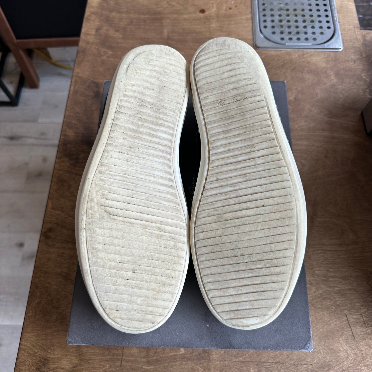 Rick Owens Lido Vintage Sneakers "Black Milk" Size 13