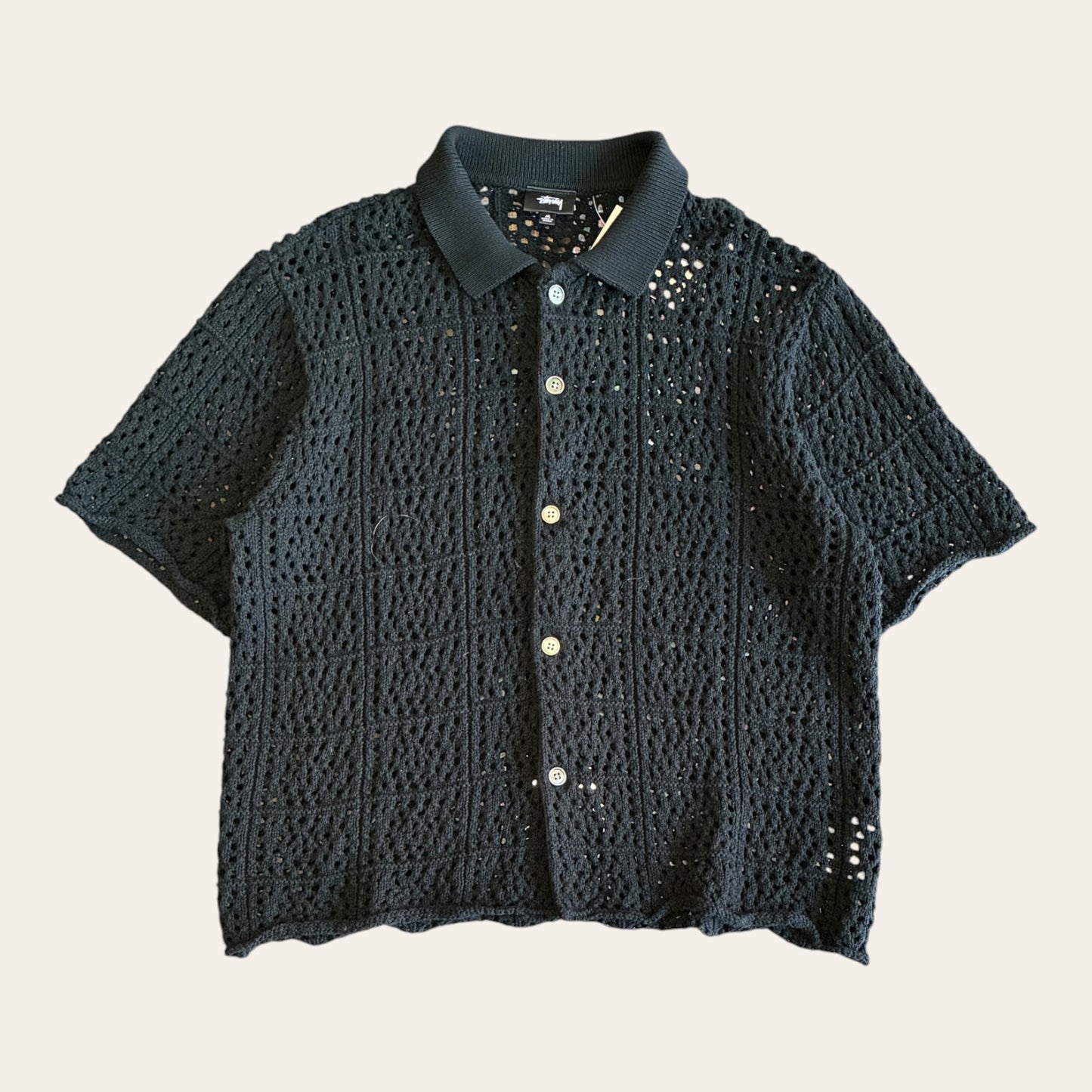 Stussy Crochet Shirt Black Size M