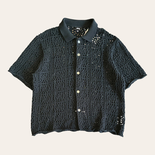 Stussy Crochet Shirt Black Size M