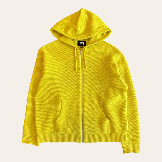 Stussy Wool Zip Hoodie Yellow Size L