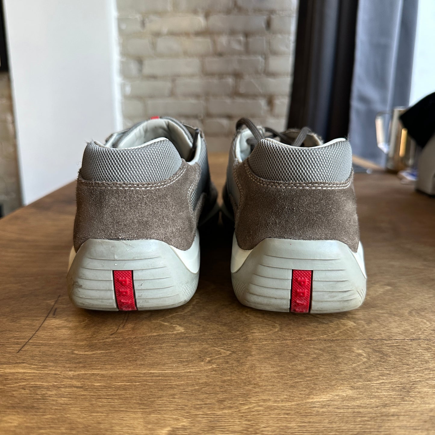 Prada America Cup Brown Suede Size 10