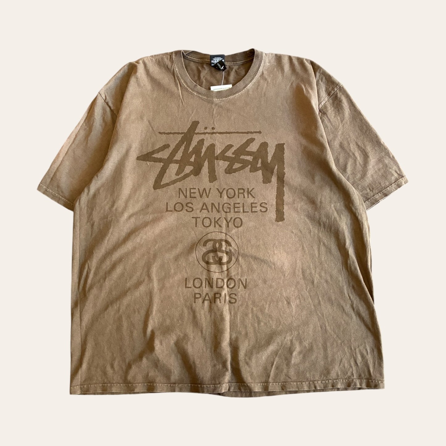 Stussy World Tour Tee Brown Size XXL