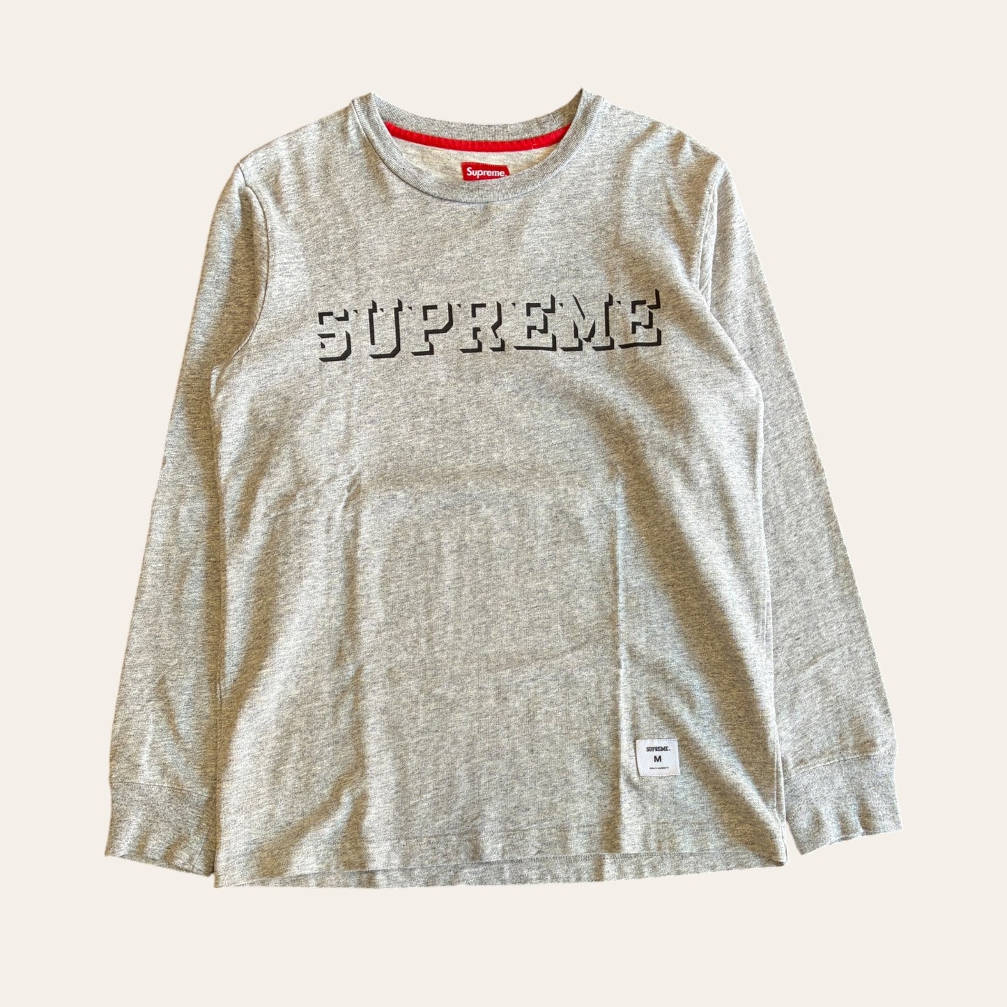 Supreme Long Sleeve Tee Grey Size M