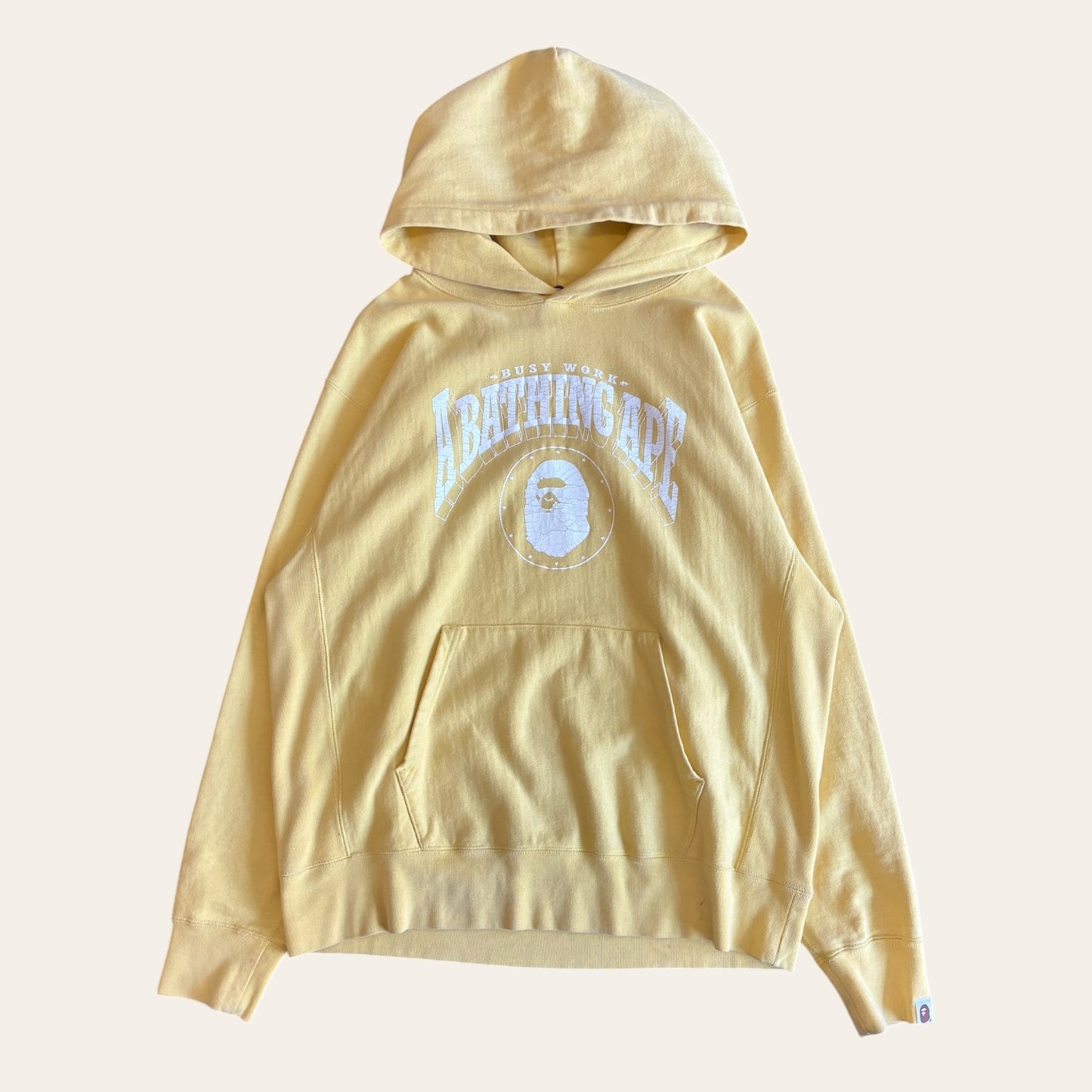 Bape Busy Works Hoodie Yellow Size L