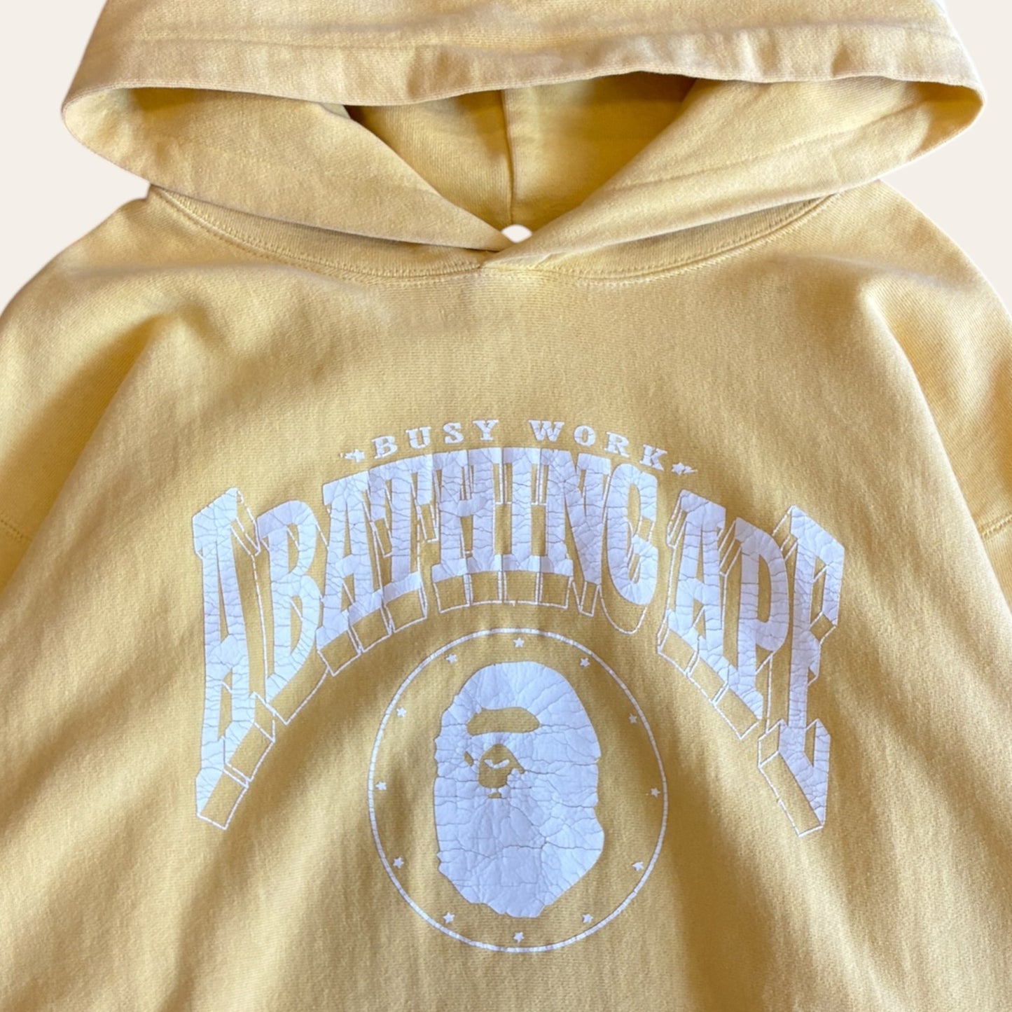Bape Busy Works Hoodie Yellow Size L