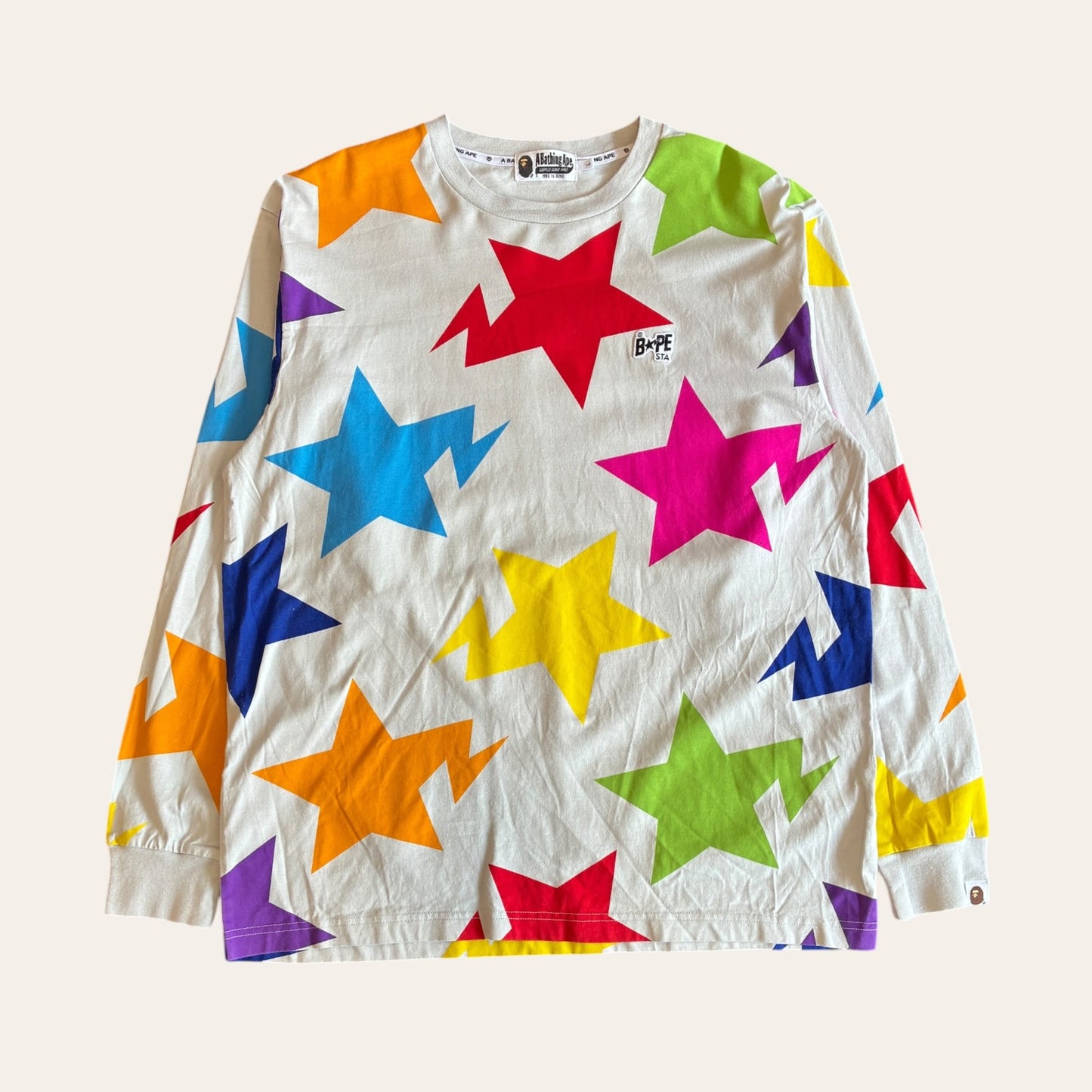 Bape Bapesta Long Sleeve Tee White Size L