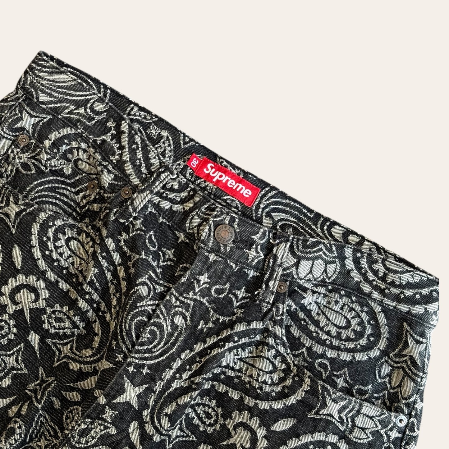 Brand New Supreme Bandana Jacquard Jeans Size 30