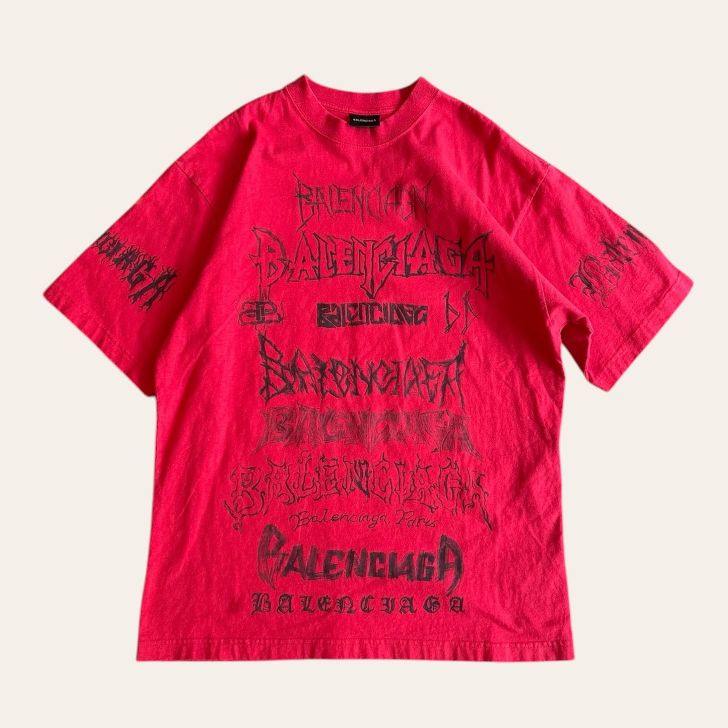 Balenciaga DIY Metal Tee Red Size XS