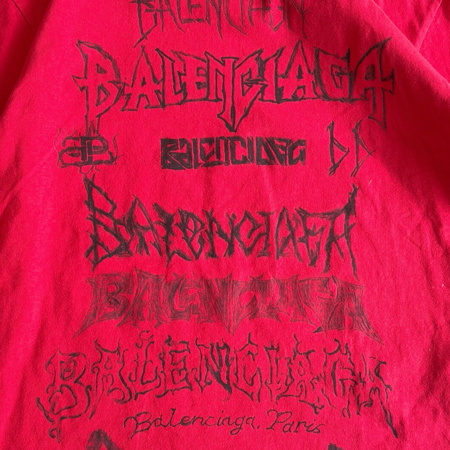 Balenciaga DIY Metal Tee Red Size XS