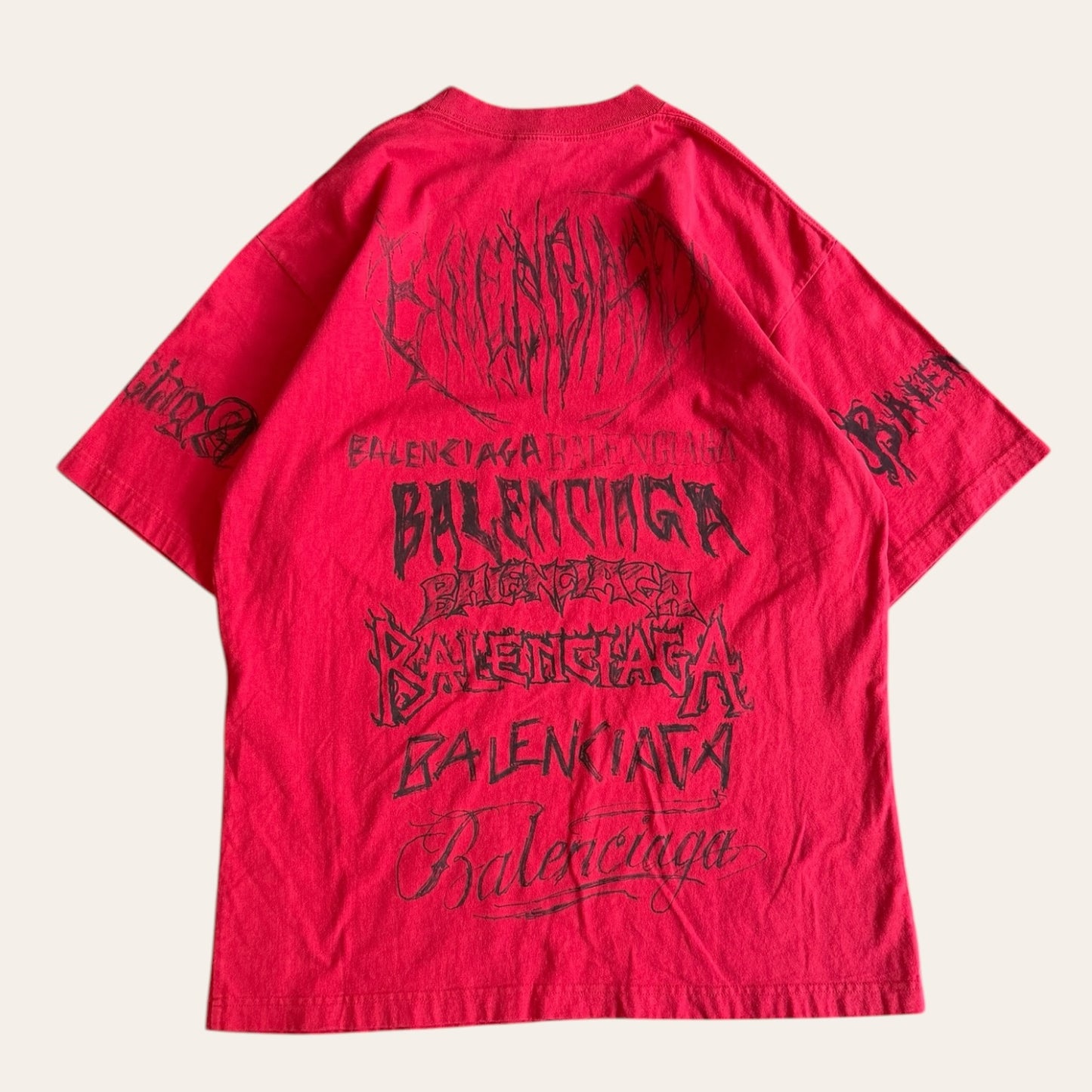 Balenciaga DIY Metal Tee Red Size XS