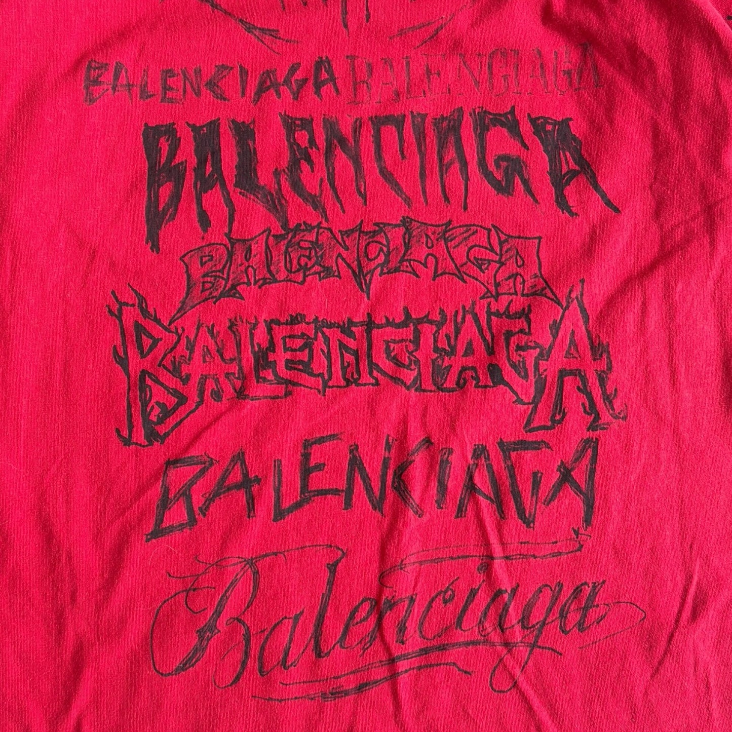Balenciaga DIY Metal Tee Red Size XS