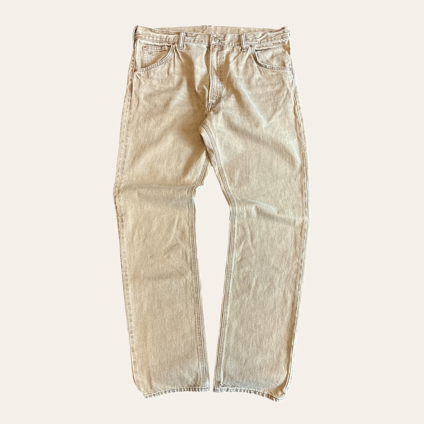 RRL High Slim Tan Jeans Size 36x32