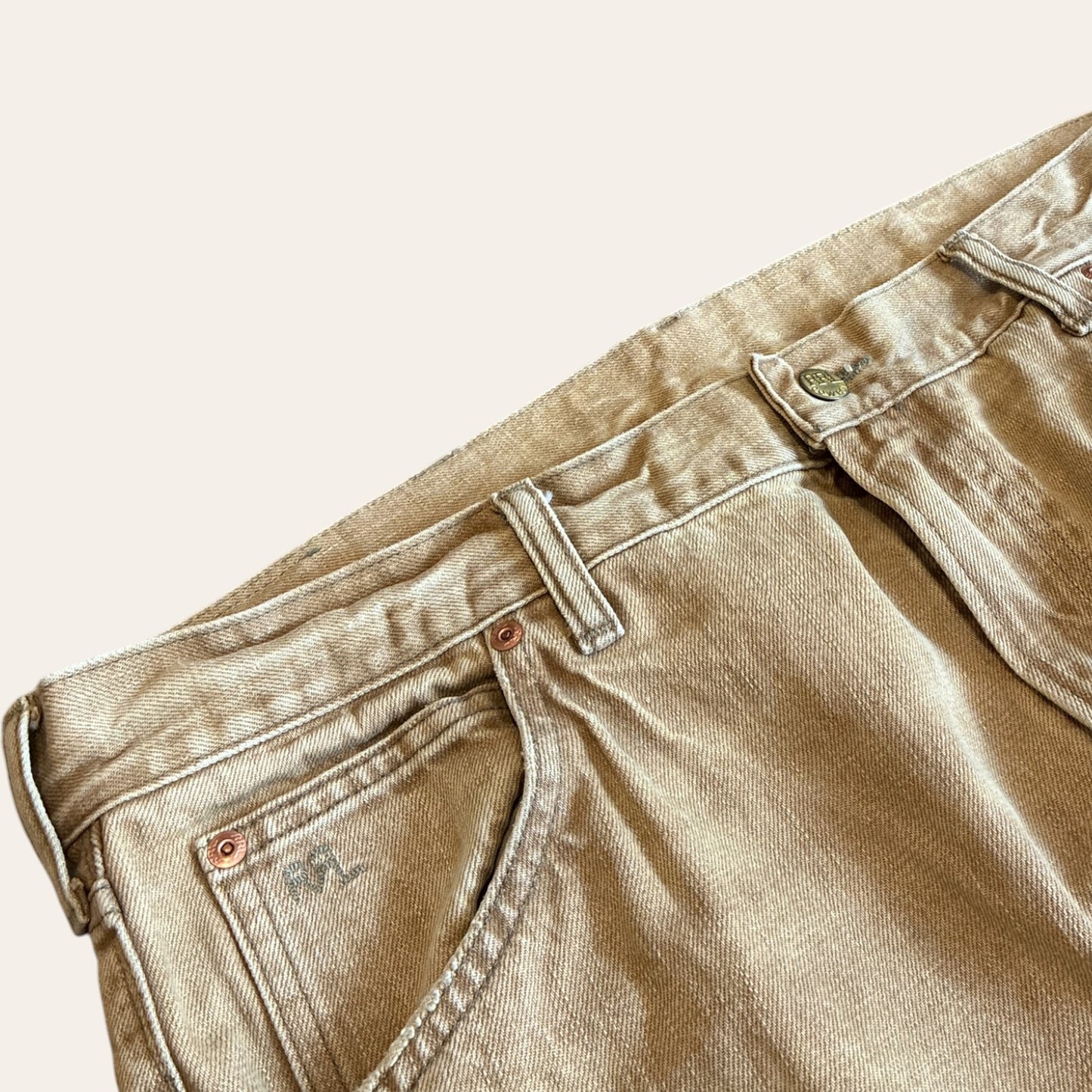 RRL High Slim Tan Jeans Size 36x32