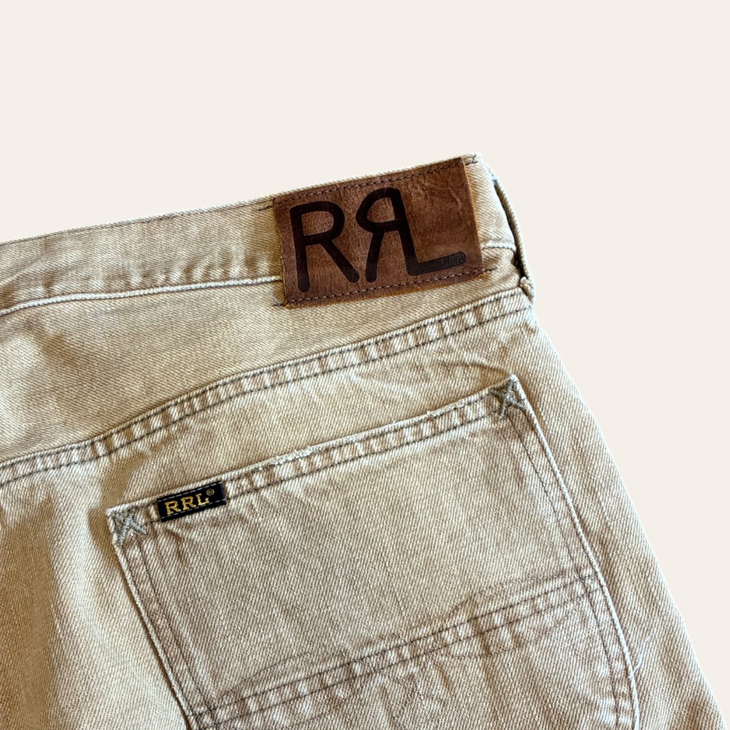 RRL High Slim Tan Jeans Size 36x32