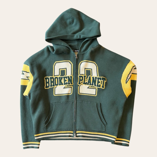 Broken Planet Varsity Knit Hoodie Size M