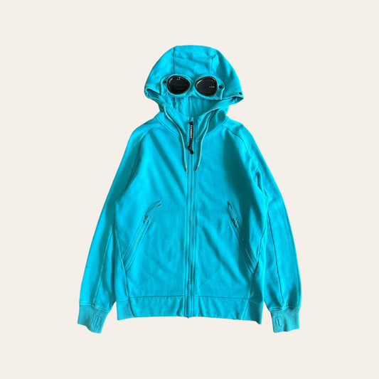 CP Company Goggle Zip Up Hoodie Teal Size S