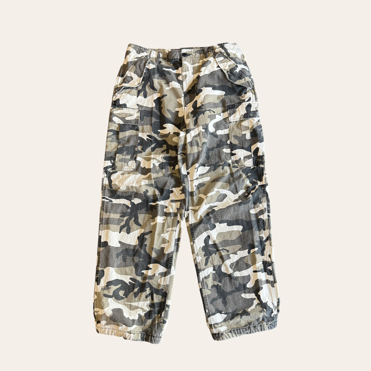 Stussy White Camo Cargos Size 38