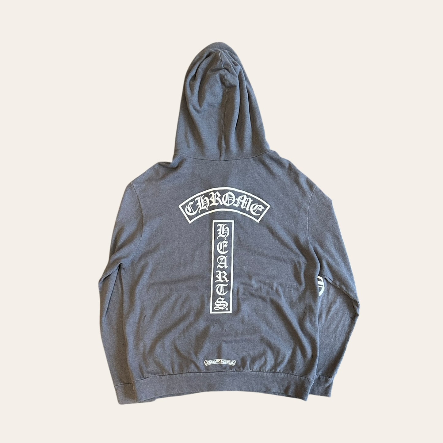 Chrome Hearts Horseshoe Zip Hoodie Grey Size M